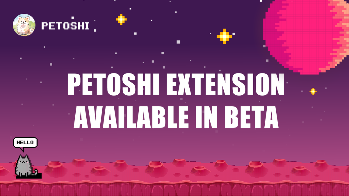 🎉 We are excited to announce that the Petoshi extension is already available in beta! ⏳ This beta version is now open for testing and will continue for one month. 💰 To show our appreciation, we will refund EVERYONE who spends money on Petoshi during this beta period. 🚀…