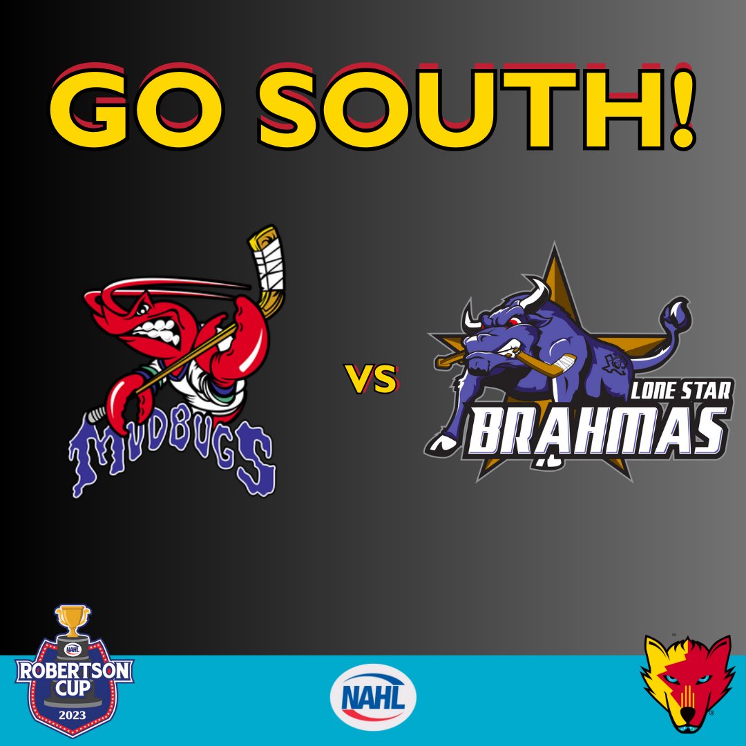 Congrats to the @LoneStarBrahmas and @mudbugshockey who made it to the finals of the @NAHLHockey South Division. Good luck to both teams as the grueling battle to keep the Robertson Cup in the South Division rages on!