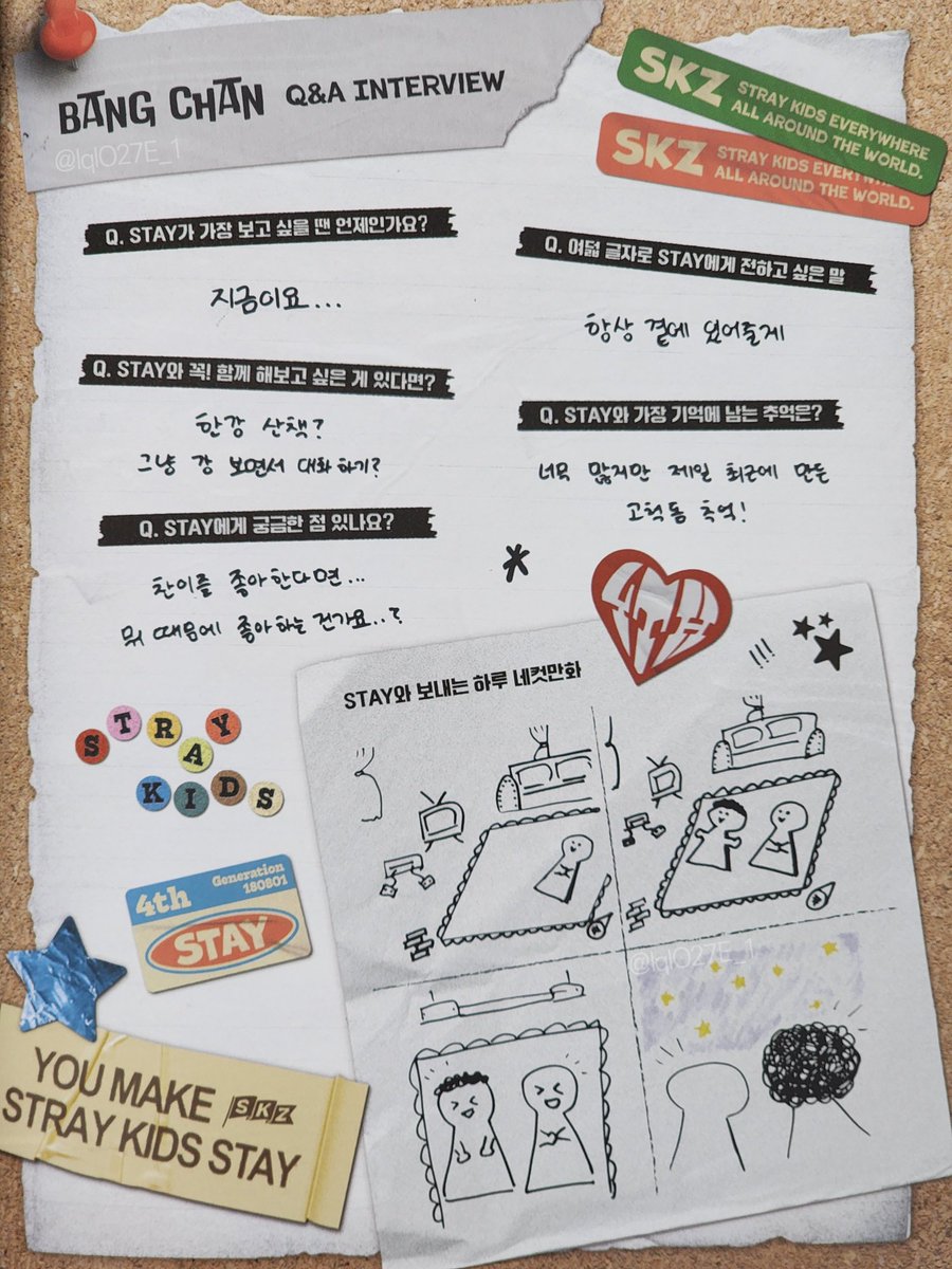 #bangchan STAY 4th kit Q&A interview 🐺 Q. when do you miss STAY the most ? 🐺 'Now...' Q. what do you want to say to STAY in eight words ? 🐺 'I will always be by your side' Q. is there anything you really want to do with STAY ? 🐺 'a walk along the han river ? just having…