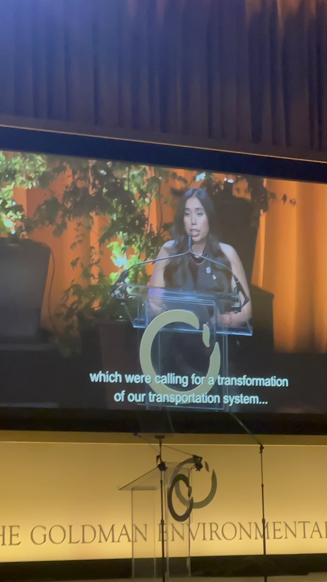 @PC4EJ co-founder takes the stage @goldmanprize accepting this award on behalf of communities who keep fighting for accountability @ahndrayuhhh so proud of you! 🥹