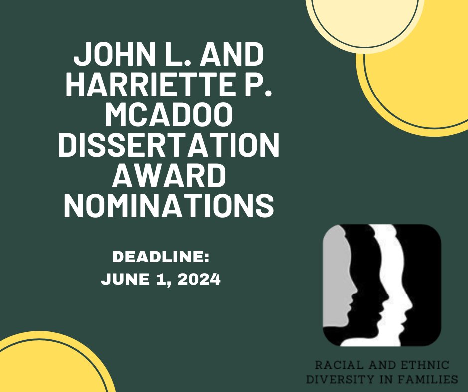 REDF member, please consider submitting nominations for John L. and Harriette P. McAdoo dissertation award. The deadline is June 1, 2024. Further details can be found here: ncfr.org/awards/section…
