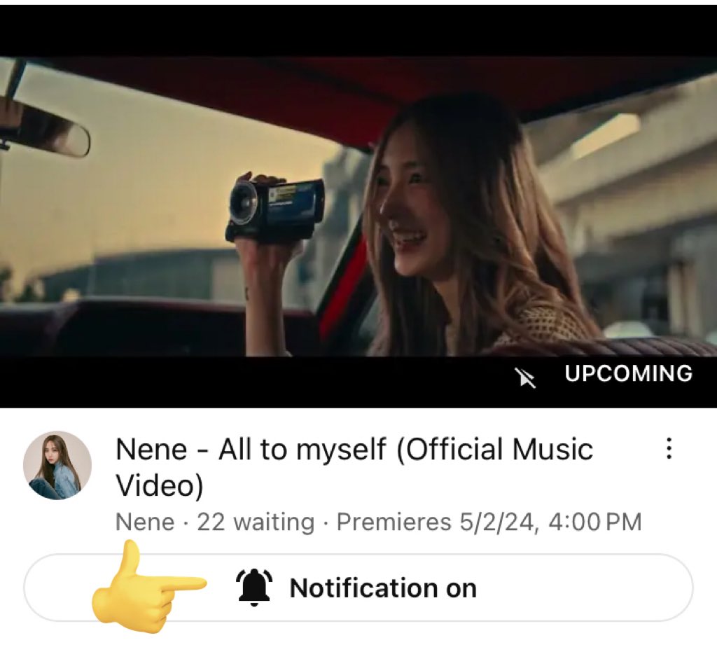 Are you ready for ✨All To Myself✨MV

If you are excited like I do, click the ‘notification on’ to watch the MV together on 2nd May 2024🤩

👉youtu.be/Ez7Xo0K9Obk?si…

#NeneAllToMyself
#เนเน่ #Nene郑乃馨 #Nene #郑乃馨 #ZhengNaixin #ネネ #네네 #TrịnhNaiHinh #nenevader