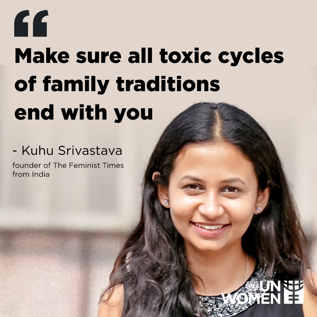 'Communication is the key; to change anyone’s ideology you need to reason with them,' says Kuhu, the founder of The Feminist Times, an online platform where people discuss and advocate against patriarchal norms in society. 👉 unwo.men/ct6W50R0NMG @unwomenindia @UNinIndia