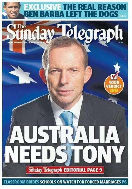 Only #Murdoch desperate to get tragic failure elected. He delivered on their commands too, whilst breaking EVERY promise to electorate. 

#Murdoch got his main concerns as ordered.
#LNPCrooks fckd our nation building #Broadband & axed #PriceOnCarbon for #fossilfuelco.s. #Auspol