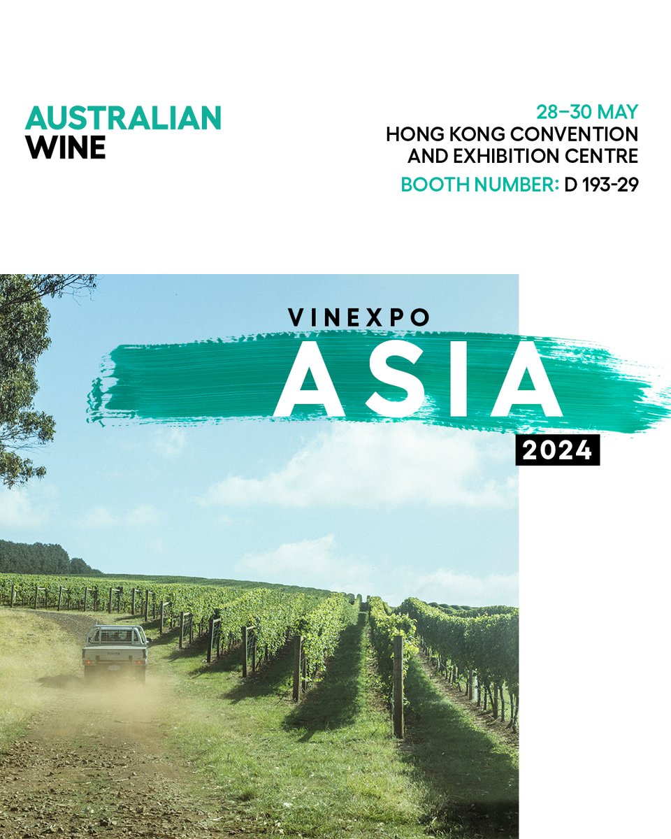 The countdown has begun for Vinexpo Asia 2024 is on! Wine Australia and Austrade will be leading the Australian charge to Hong Kong to showcase all that #aussiewine has to offer. Read more about our activities at Vinexpo Asia here: connect.australianwine.com/experience/vin…