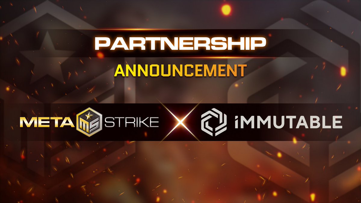 🔥 Exciting News! @MetastrikeHQ x @Immutable Partnership 🎉 We're joining forces to bring the power of #ImmutableX to our platform. This means: 🟡 Faster & cheaper transactions ⚡️ 🟡 Secure ownership of in-game assets 🟡 A smoother experience for our players 📜:…