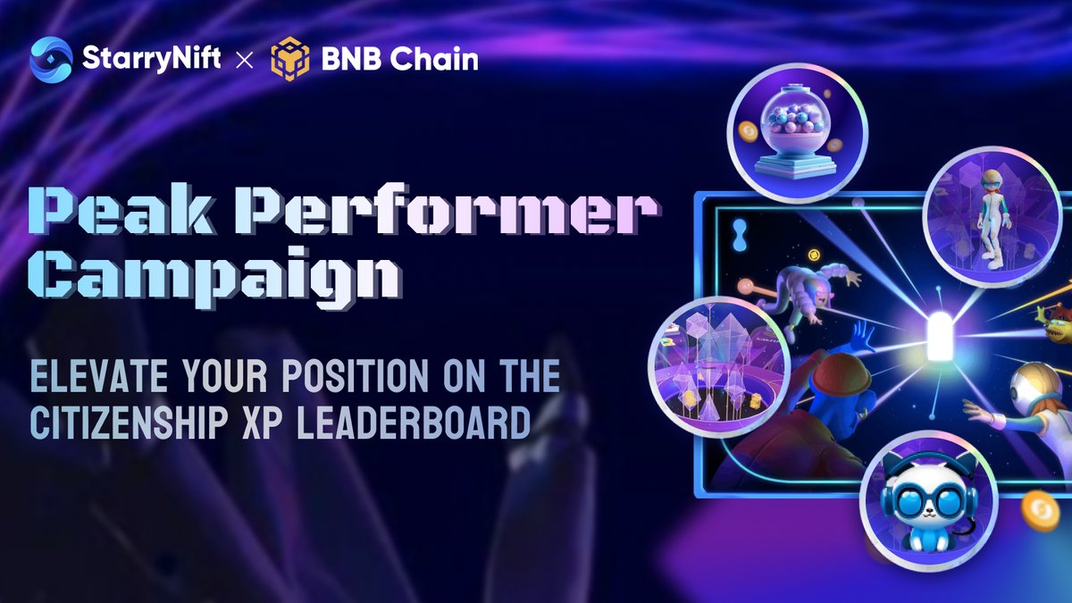 🌟Excited to announce the #StarryNift x #BNBChain #Airdrop Alliance Program Shooting Star Episode V — Peak Performer Campaign is live now! 📅23:59, May 24th UTC+8 (DDL) 💰60,000 $SNIFT 🚀#Freemint your #Citizenship card! Engage actively in StarryNift ecosystem to earn more XP…