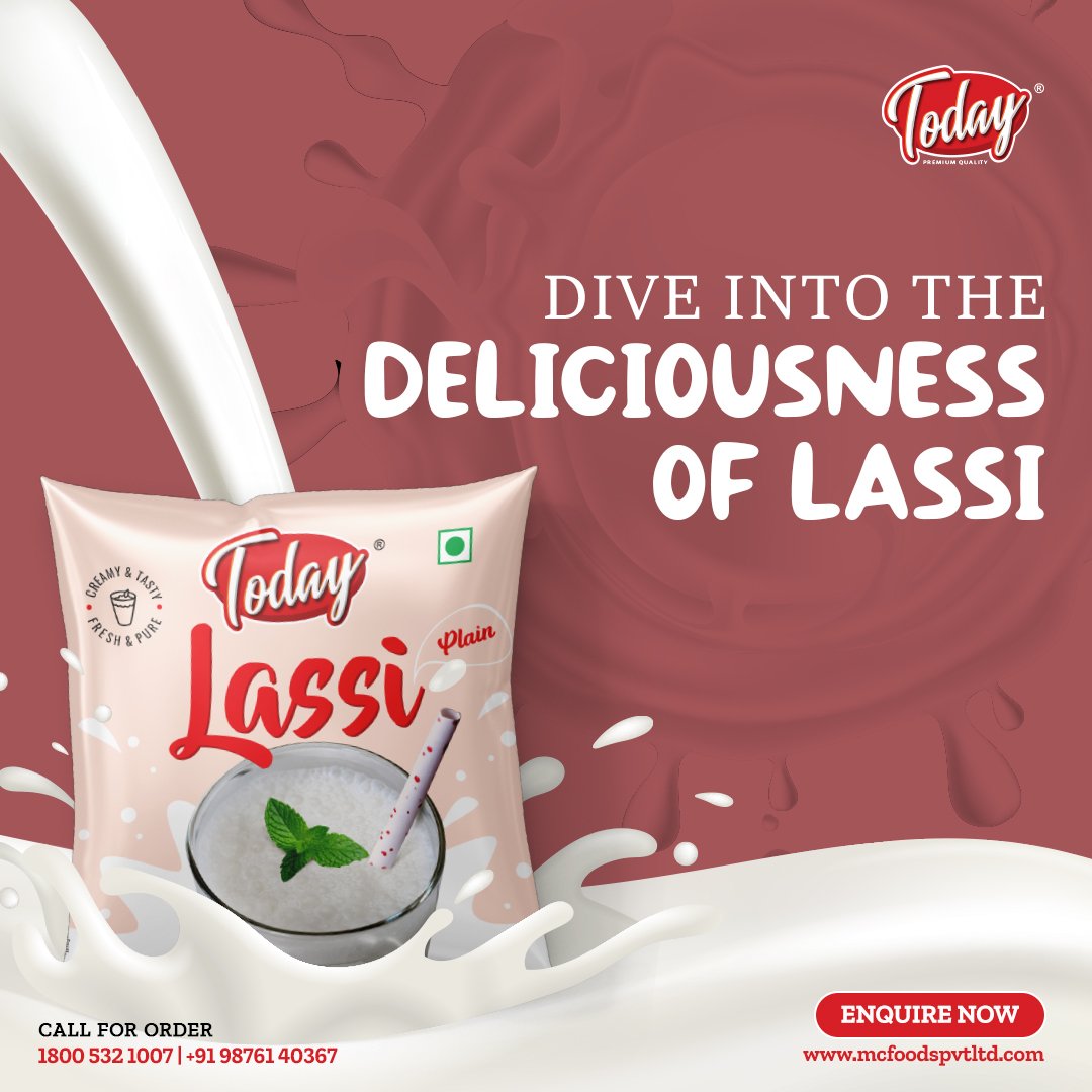 Dive into the deliciousness of lassi with Today Milk! Indulge in the creamy goodness that refreshes and delights. 🥛🌟

#TodayMilkIndia #TodayMilk #Today #LassiLove #CreamyDelight #RefreshingTreat #DairyGoodness #SummerSips