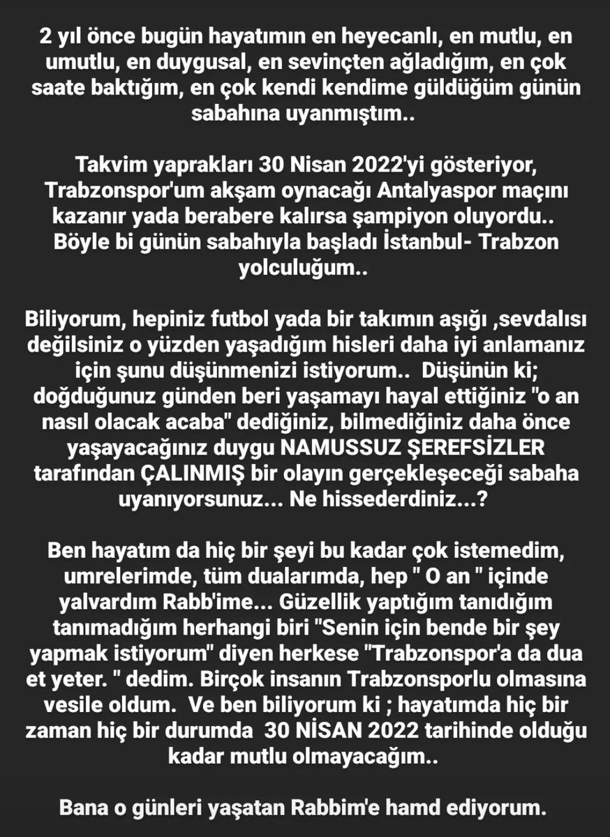 Takvim yaprakları 30 Nisan 2022'yi gösteriyordu... #Trabzonspor