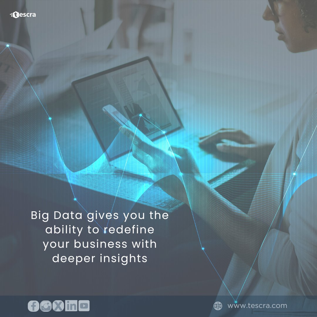 Big Data offers a transformative opportunity for businesses to redefine their operations and strategies by leveraging deeper insights derived from vast and diverse datasets.

#Tescra #software #BigData #bigdataanalytics #operations #datasets #InformedDecisions  #ITConsulting