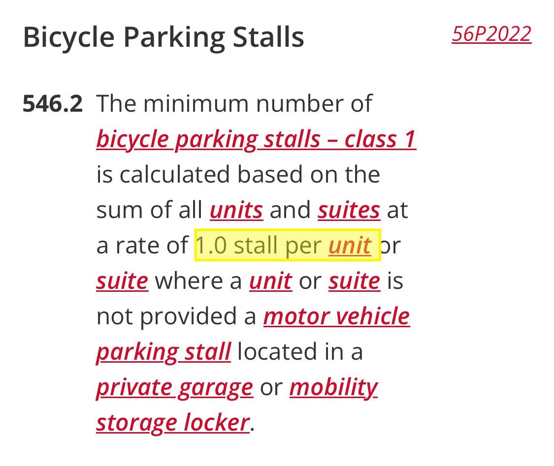 @RobTPublic @ClimateHubYYC Hoping any amendments to HGO or RCG include increasing secure (class 1) bicycle parking from 1/unit to 1/bedroom. I don’t know any households that share one bike. #yycbike