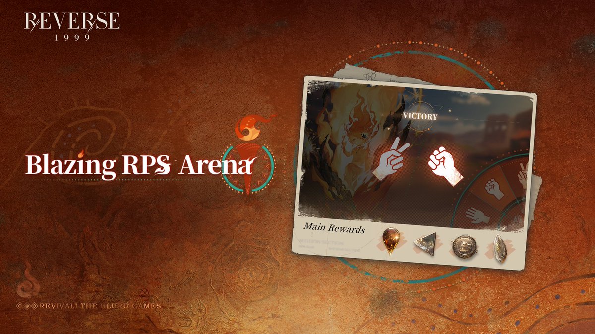 [Blazing RPS Arena] New Activity Coming Soon!

Rock Paper Scissors-yes, undoubtedly it's a competitive sport; not to mention the opponent is a flame!

▼Event Time
May 9 05:00 AM - May 23 04:59 AM (UTC-5)

#Reverse1999Ver1ꓸ5 #GoUluru