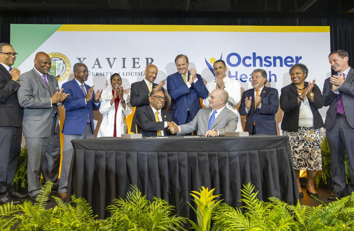Xavier Ochsner College of Medicine to the moon! 🚀 Only the 5th HBCU medical school in the country, and the first 1975 - a tremendous day for @XULA1925, @OchsnerHealth, #NewOrleans, and health equity. Big ups to @XULApres Verrett, Pete November, and everyone integral in this