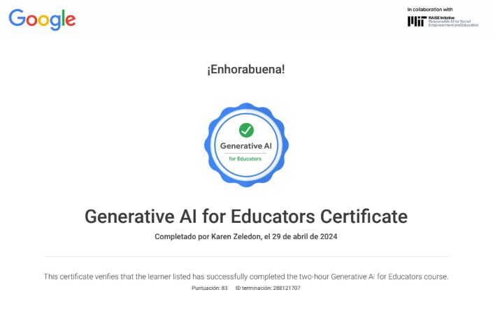 Hello, teacher, and classmates, here I share my artificial intelligence certification for educators🌹🌟☺
@iadc0702