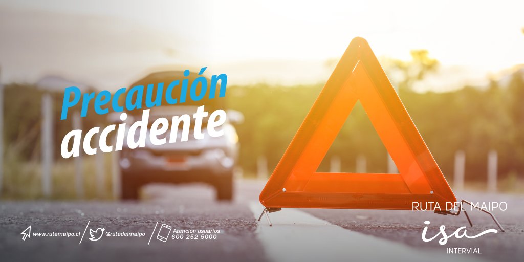 ⚠️MÁXIMA PRECAUCIÓN: Accidente en Km. 82 calzada dirección sur #Ruta5Sur, sector Bypass Rancagua. ⚠️Al sur 1 pista habilitada. Modere su velocidad y respete señalización.