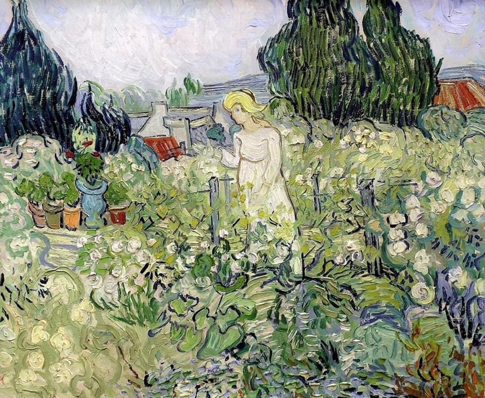 Concediamoci un momento per sorridere e godere delle straordinarie bellezze di un giorno che nasce,vivere attimo dopo attimo con serenità e dolcezza Buona luce al nuovo giorno mastro @albertopetro2 carezzato da dolci pensieri Un gentile abbraccio Van Gogh M.Gachet in giardino