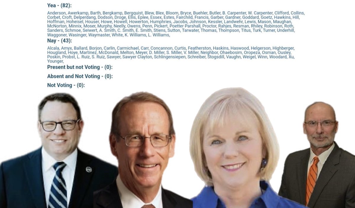 Here are the four RINO's who voted with the Democrats to allow gender mutilation surgery for minors! #ksleg #ksgop