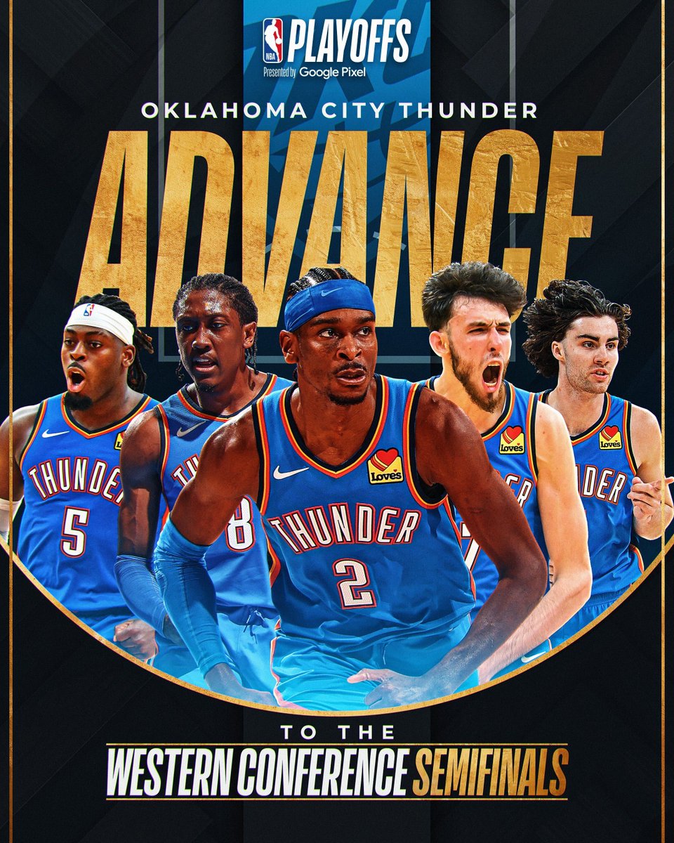 Next stop for the Oklahoma City Thunder: The Western Conference Semifinals ⚡ #RepublikaNgNBA #ThunderUp