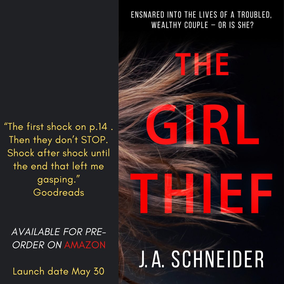 'A rare ACTION-PACKED #PsychologicalThriller' ~ BookSirens 'Nonstop thriller' ~ GoodReads 'Relentless momentum and heart-pounding moments' ~ GoodReads 'Phenomenal' ~ Readers Favorite New #thriller Pre-order on Amazon for May 30: mybook.to/TheGirlThief #WritingCommunity #Readers