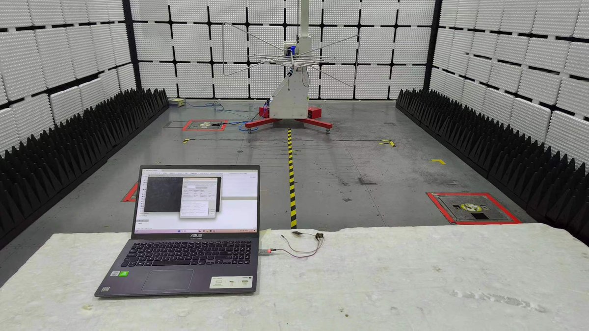 This is the XIAO ESP32C6 being tested for radiation in a dark room. Its radiation level is below the limit of 13dB. CE, FCC, and TELEC certifications will be ready soon.@seeedstudio