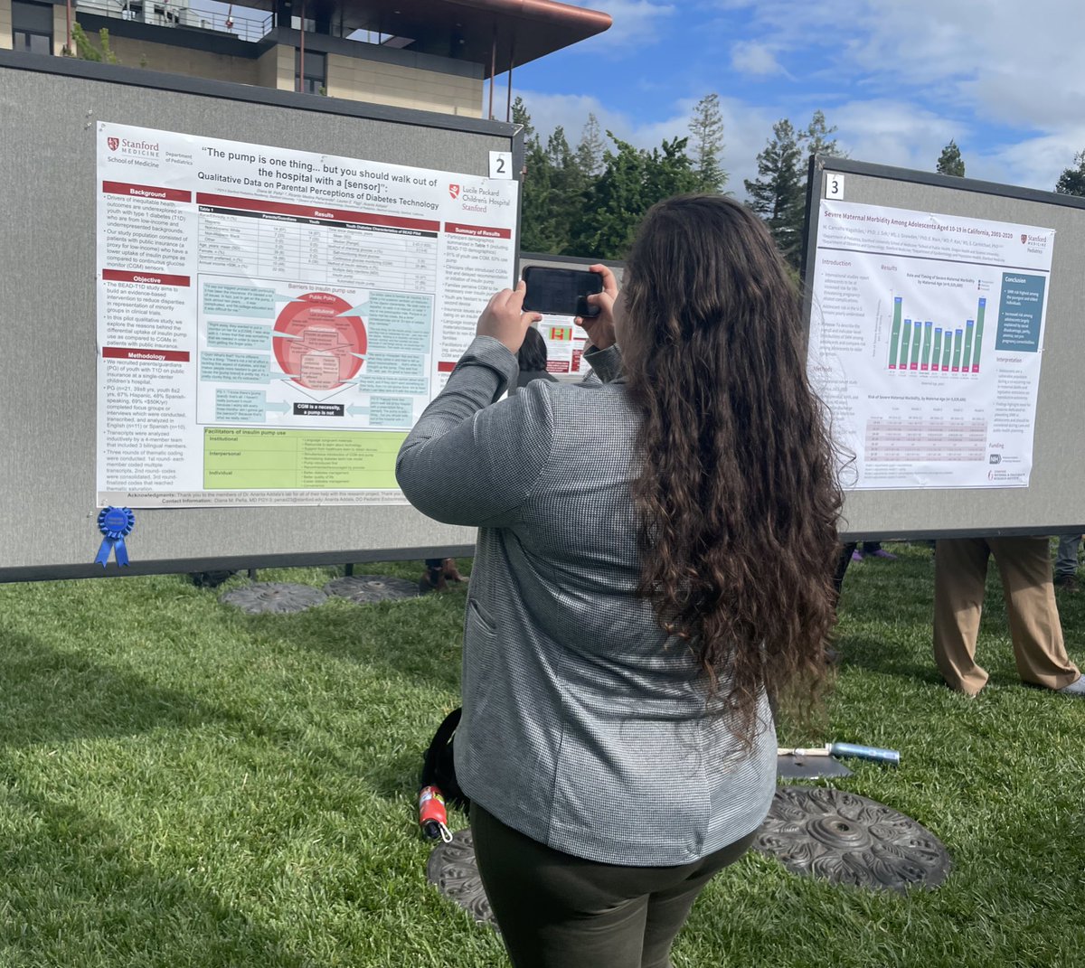 Lots of lab representation at last week’s @StanfordPeds Annual Research Retreat! Thanks to Dr. Kylie Seeley, Dr. Diana Peña, and Lauren Figg for their presentations! And shoutout to Dr. Peña, who won for Outstanding Poster Presentation! 🎉