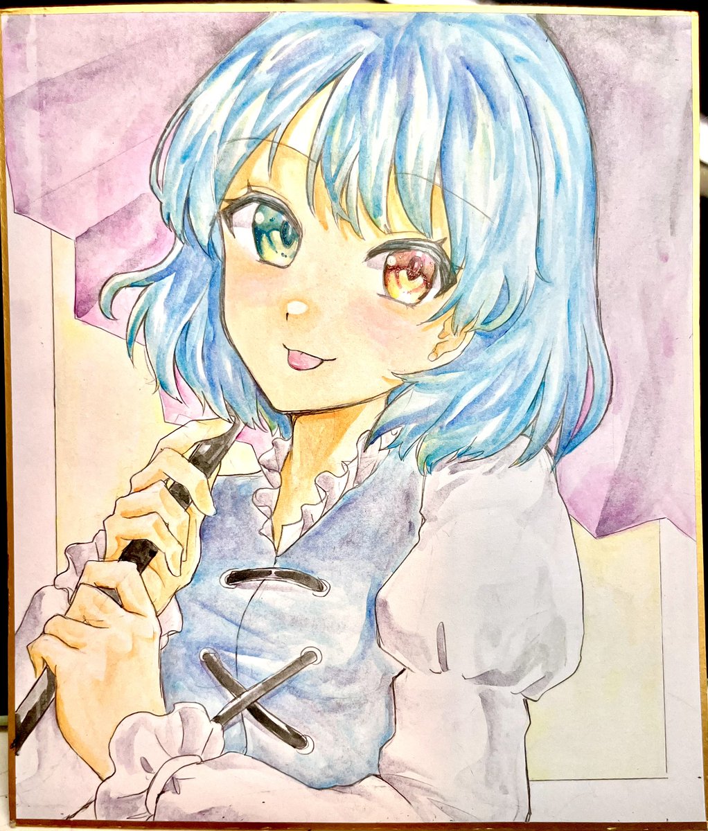 jikokenjiyoku_1's tweet image. 描いた色紙　続き
 #東方Project #二ッ岩マミゾウ #多々良小傘