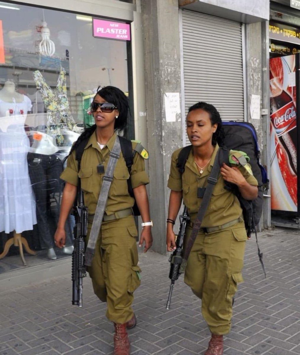 IDF soldiers. Because, you know, Israel is a misogynistic, white supremacist regime.