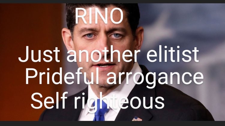 Why is Ryan not speaking in support of the republican party and showing support for Trump? Because he's a RINO! And he's the enemy! Just like Haley, and the other RINOS.