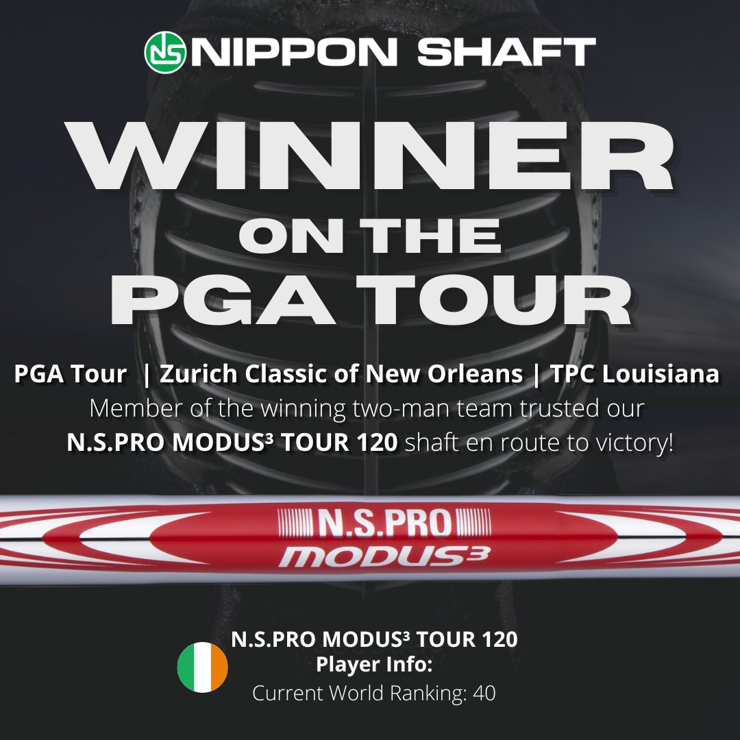 🏆⛳️ Nippon Shaft WINNER at the @pgatour Zurich Classic of New Orleans! The 37-year-old member of the winning two-man team trusted our N.S.PRO MODUS³ TOUR 120 shaft in his #3 utility iron on his way to victory! 🏆⛳️ #nipponshaft #golf #modus #nspro #madeinjapan