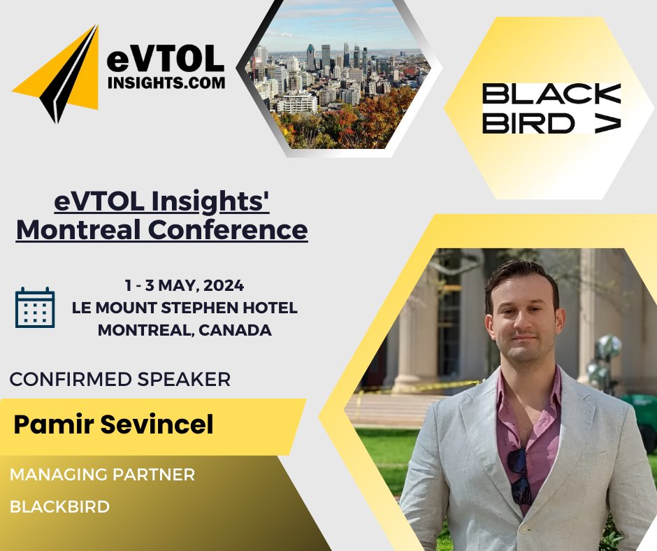 I'm excited to be at @eVTOLInsights Montreal this week, joining my colleagues in discussing some of the latest & greatest in Advanced Air Mobility. Get tickets here: shorturl.at/jwMUZ