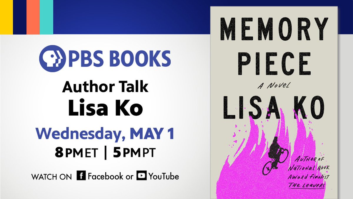 Watch on May 1 at 8 PM ET as we host bestselling author @iamlisako to discuss her highly anticipated book Memory Piece. She will talk about the stories, people, and cultural events spanning the past four decades that inspired this story. See you there!