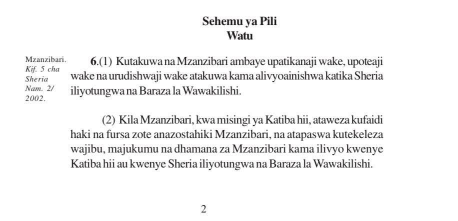 Mh TUNDU LISSU kamsema Rais SSH kama Katiba yaZanzibar inavyosema. Ndio maana suala la KATIBA MPYA haliepukiki.