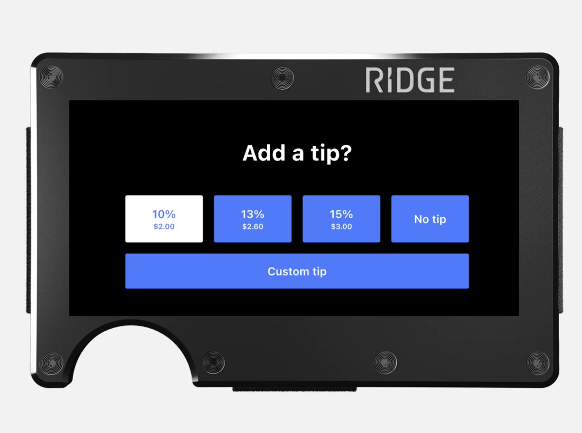 new ridge design we are working on every time you press the button, I get a tip sent right into my bank account