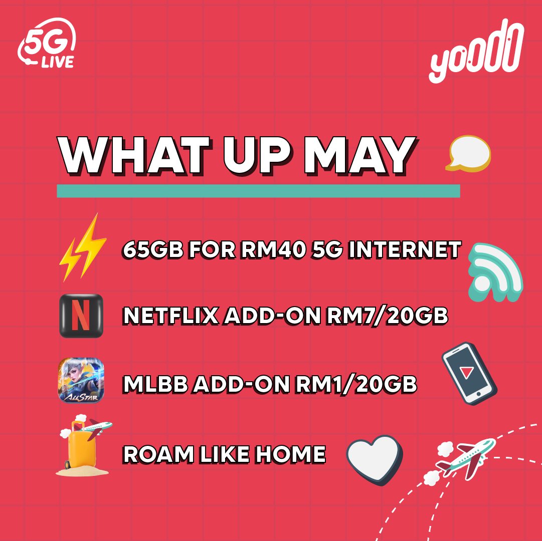 Planning a trip overseas? Ada cerita baru kat Netflix? Or nak extra internet data for the month? WE GOTCHU! #yoodo #yoodoyou