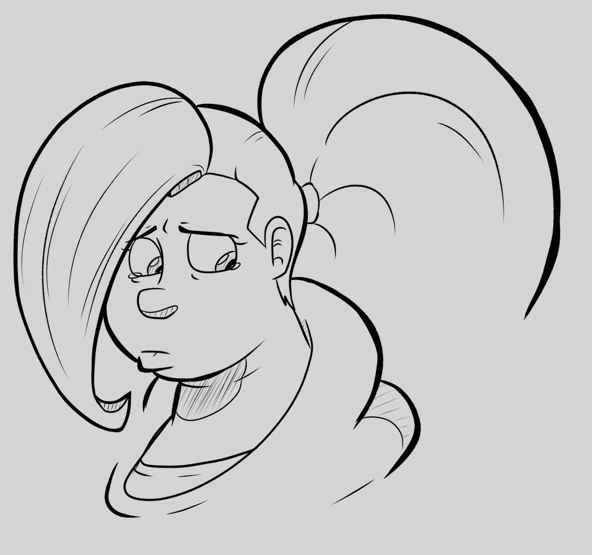 Been feeling really depressed lately, and more and more unfulfilled as a creator. Connie's been a big outlet for my self-expression, so here's Connie feeling how I feel right now.