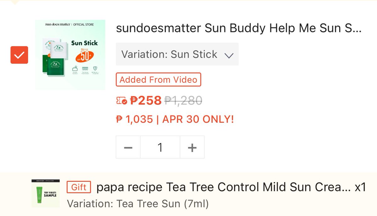 2 sunsticks + free suncream ₱158 po after 50% off !
 🔗 ph.shp.ee/hl4exwm?smtt=0…