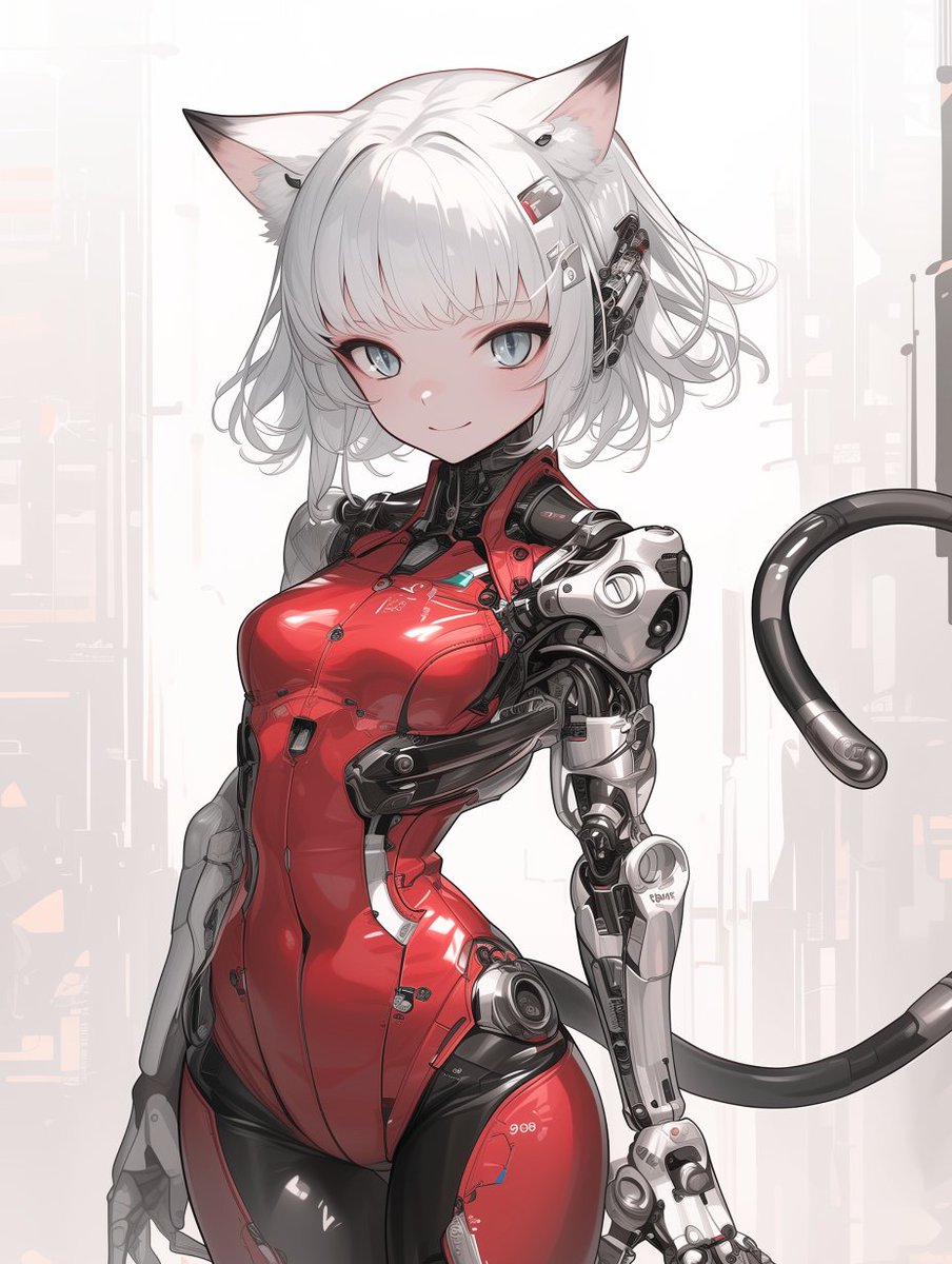 赤い猫耳サイボーグガール
red cat ear cyborg girl

てかてかぴっちりナイス❤️
