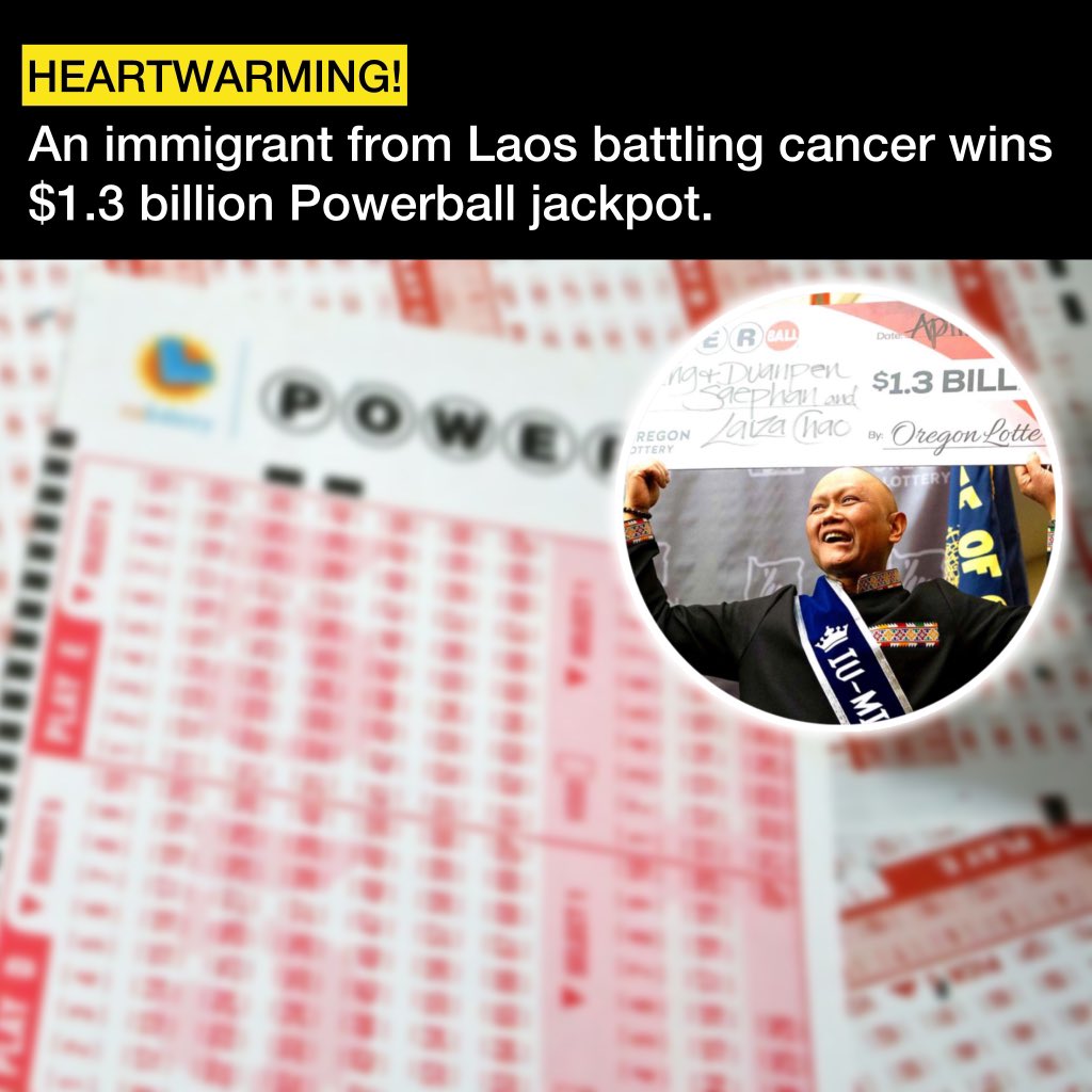 An immigrant from Laos who has battled cancer for eight years and underwent his latest chemotherapy treatment last week has won the $1.3 billion Powerball jackpot. 😮

#powerball #lottery #usa #luck #nonextquestion