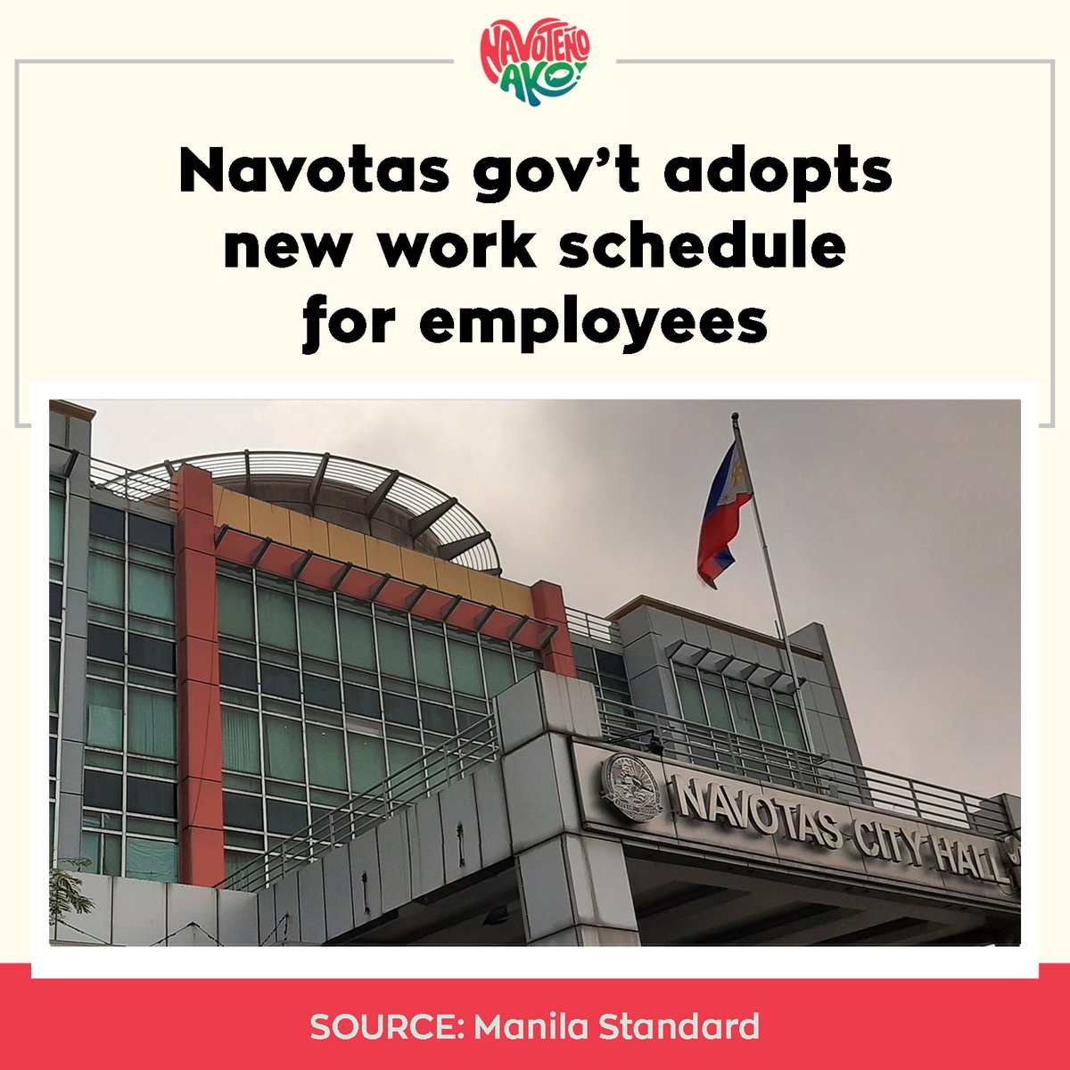 NAVONEWS | Mayor John Rey Tiangco issued and Executive Order (EO) indicating the change of working hours in the city government from 8am-5pm to 7am-4pm in accordance with a Metropolitan Manila Council (MMC) resolution. Source: @mnlstandardph manilastandard.net/lgu/314441234/…