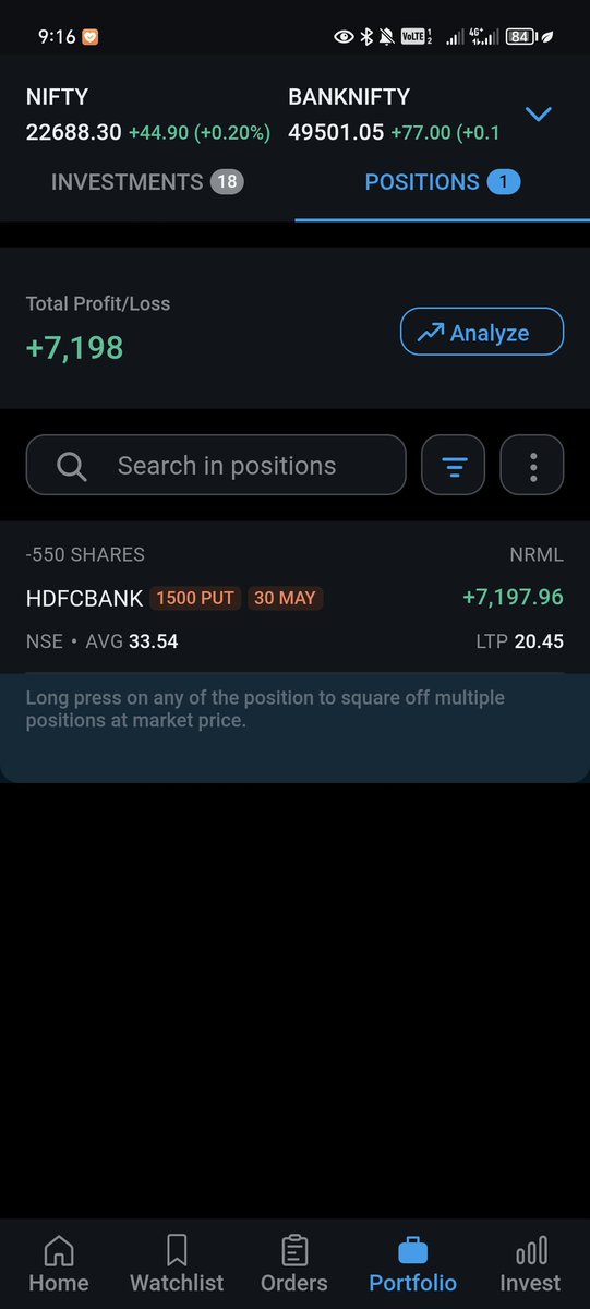 #hdfcbank position no change