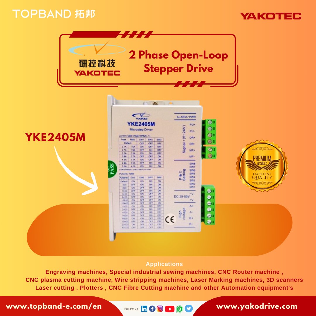 𝐘𝐊𝐄𝟐𝟒𝟎𝟓𝐌 𝟐 𝐏𝐡𝐚𝐬𝐞 𝐎𝐩𝐞𝐧-𝐋𝐨𝐨𝐩 𝐒𝐭𝐞𝐩𝐩𝐞𝐫 𝐃𝐫𝐢𝐯𝐞 𝐃𝐂𝟐𝟎~𝟓𝟎𝐕
Used in medical equipment, dispensing machines, engraving, laser equipment, labeling machines, electronic equipment, advertising equipment and other automation #yako #yakotec #motioncontrol