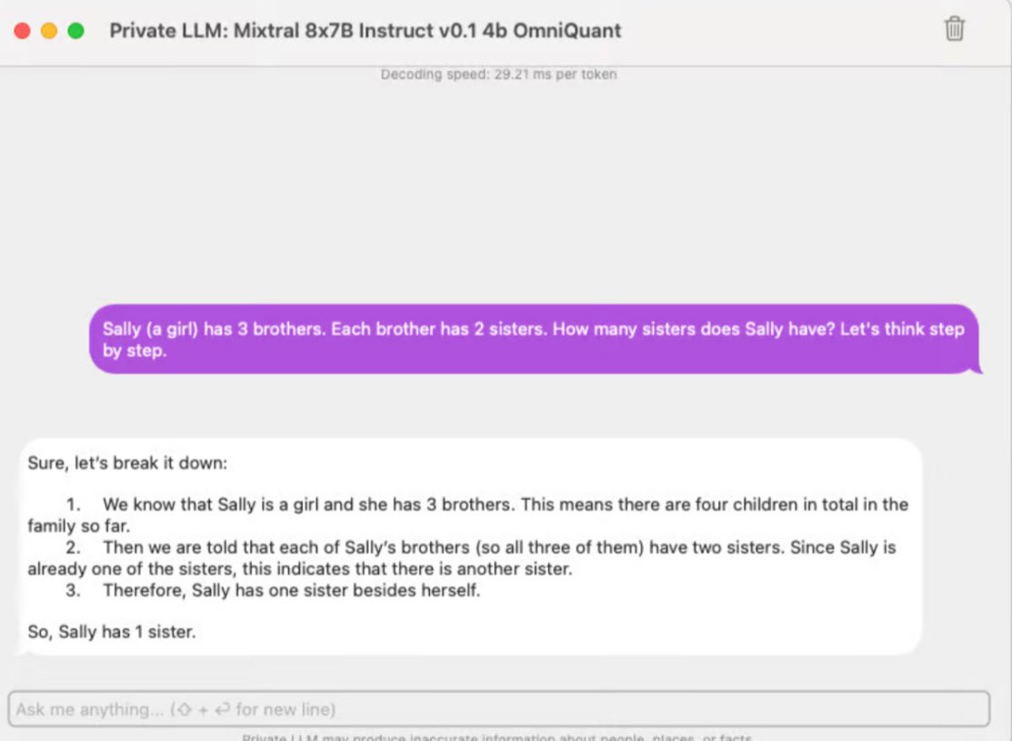 Ever wondered what it's like to have AI at your fingertips, without the internet?
Meet Private LLM
Private LLM brings powerful AI like Mixtral 8x7B directly to Apple Silicon—no internet, no GPU, just privacy-focused power in your local device.