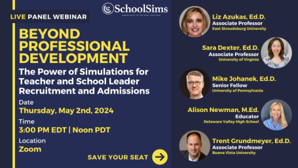 Excited to be part of this @SchoolSims panel on different ways to utilize simulations in education. Looking forward to sharing insights and learning from others in the session. Register now at buff.ly/4d5f8Wq. Can't wait to be a part of this great opportunity!