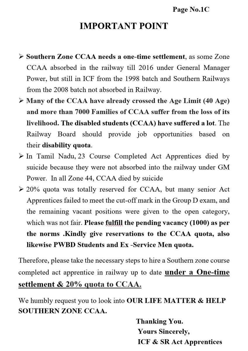 Praveen37199940's tweet photo. @RailMinIndia
@narendramodi
@RahulGandhi
More than 3lack posts are vacant in various railway zones,if the rule of direct recruitment is implemented, then not asingle railway apprentice willremain unemployed.
Kindly direct recruit doubleskilled CCAA inRailway under safety category https://t.co/53o6mTrbrL