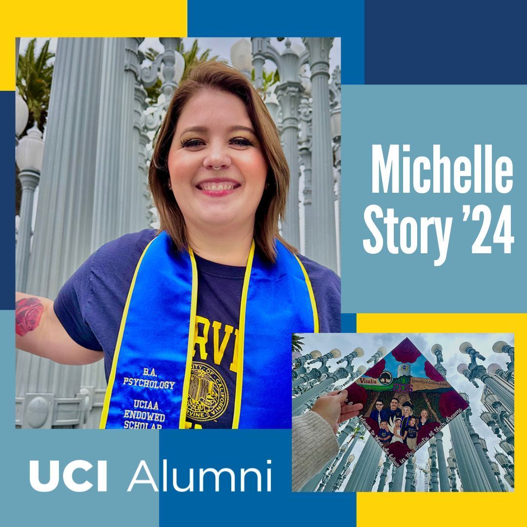 🎓 Soon-to-be @ucisocsci alumna Michelle Story '24, sees challenges as motivation, not obstacles. Story credits the mentorship of #UCIAlumni scholarship advisor Blake Stone '05 as a reason for her success. Read more: buff.ly/4a4hja1. #MentorshipMonday #ZotZotZot #UCIPride