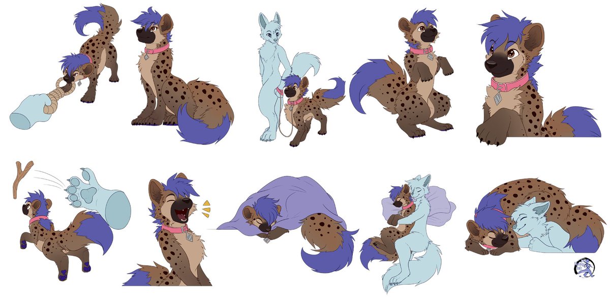 Feral Ibzan Stickers - For <a href="/IbzanHyena/">Ibzan</a>

More can be found on my website at runtyink.com

#furry #furryart #art #commission #illustration #hyena