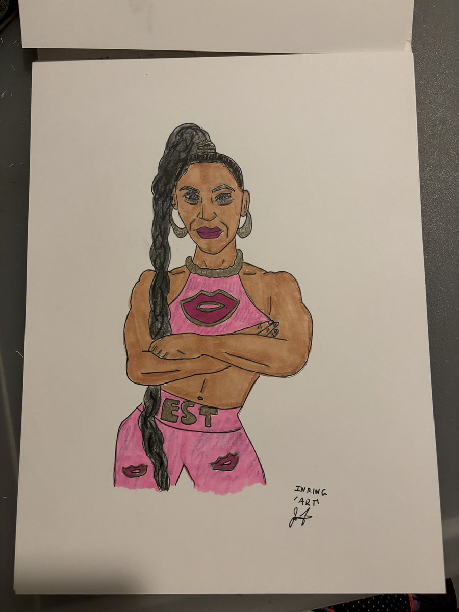 It’s been tough to draw lately but here’s #BiancaBelair #theest #wwe #wwefanart #prowrestling #prowrestlingfanart #wrestlingart @BiancaBelairWWE