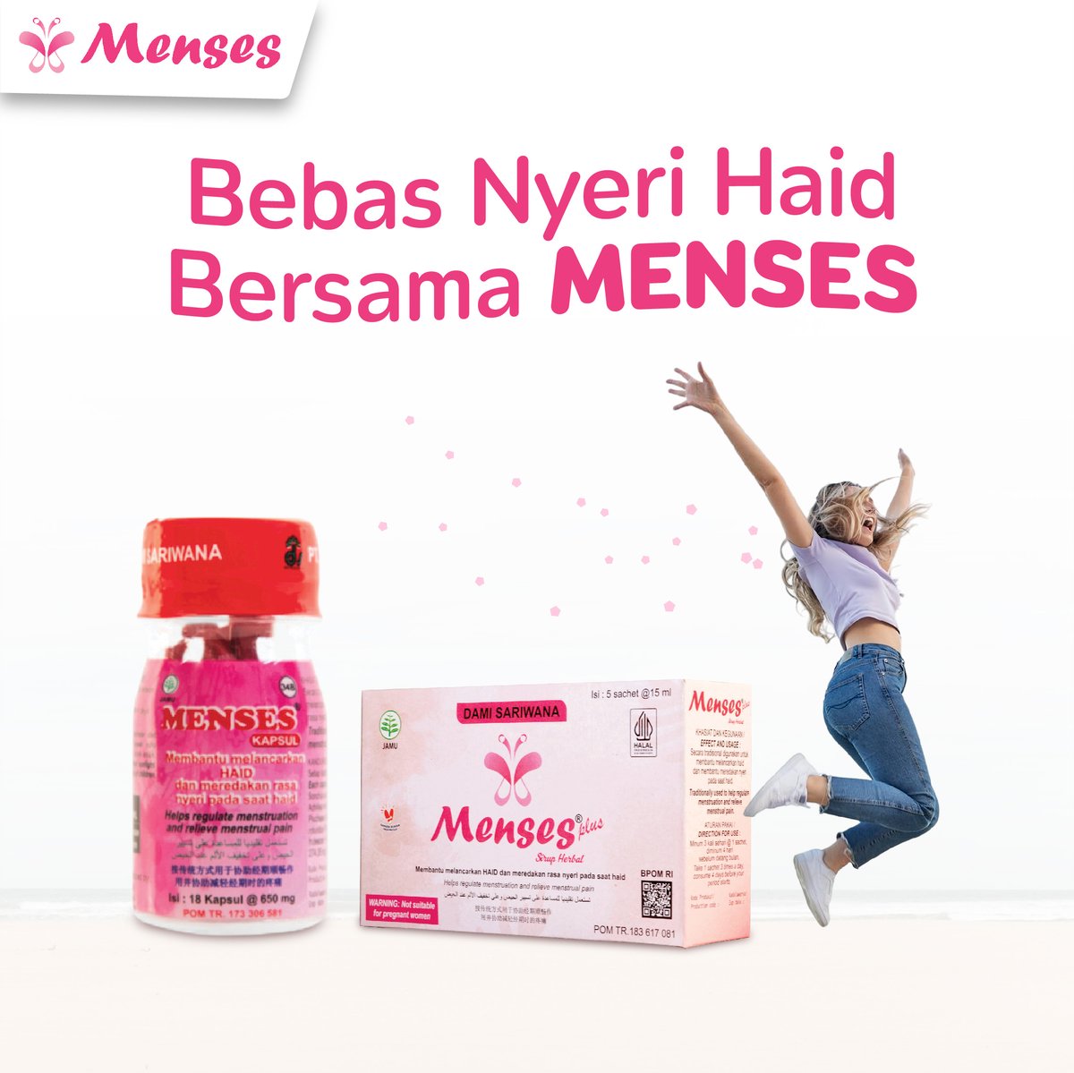 Yuk , buktikan sendiri bebas nyeri haid bersama MENSES

#Menses #NyeriHaid #ObatHaid #JamuIndonesia #DamiSariwana #ProdukAlami #Tipssehat #EdukasiMenstruasi #Giveaway #Kuis #KuisFoto #giveaway #infokuis #WomanHealth #Pcos #JodohnyaDatangBulan