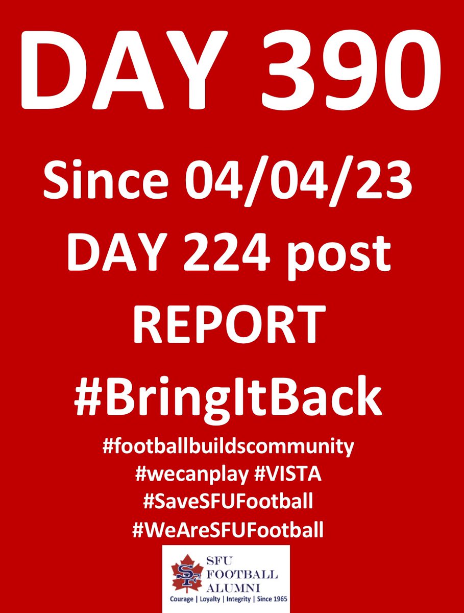 #BringItBack
#footballbuildscommunity
#wecanplay #VISTA
#SaveSFUFootball 🇨🇦🏈
#WeAreSFUFootball