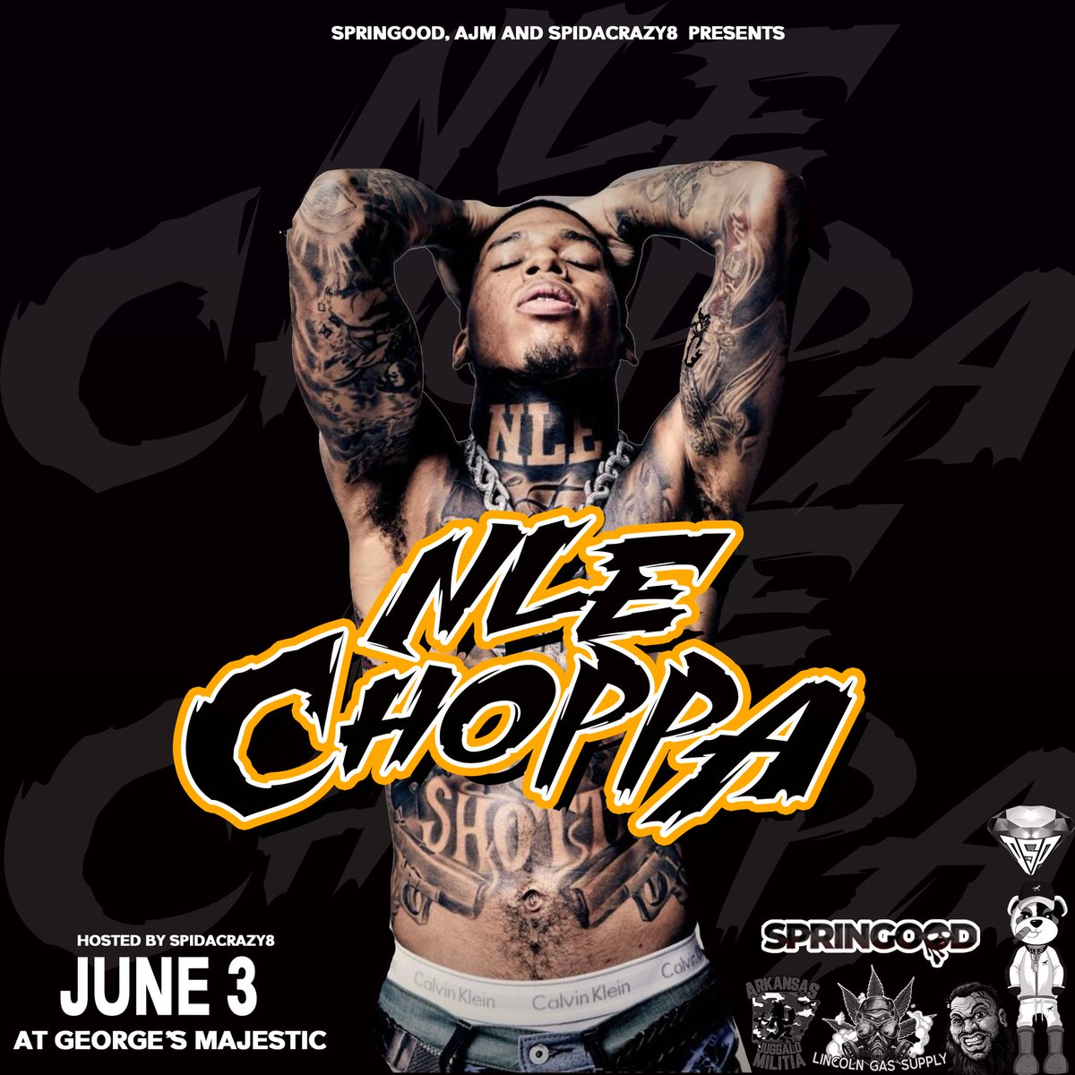 Next rap show in Fayetteville we got @Nlechoppa1 coming to George’s Majestic Lounge . 18+ Biggest Show we’ve done to this day.